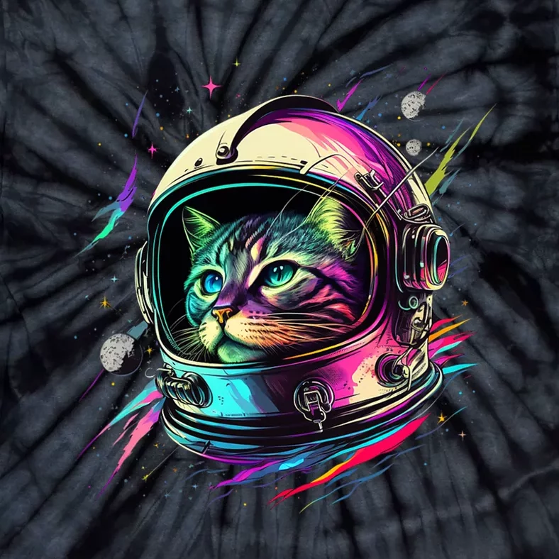 Astronaut Cat Space Cat Galaxy Kitten Tie-Dye T-Shirt