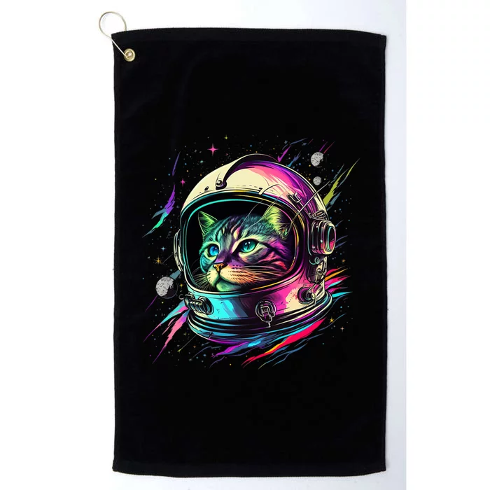 Astronaut Cat Space Cat Galaxy Kitten Platinum Collection Golf Towel