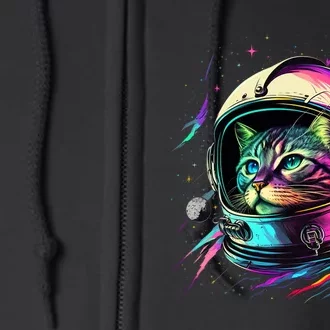 Astronaut Cat Space Cat Galaxy Kitten Full Zip Hoodie