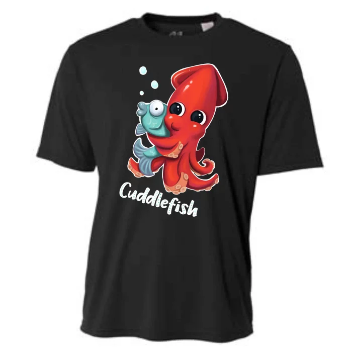 Adorable Cuddlefish Sea Life Illustration Cuttlefish Squid Cooling Performance Crew T-Shirt