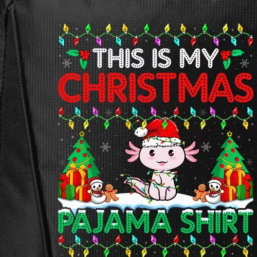 Axolotl Christmas Santa Hat Pajama Axolotl Lover Xmas City Backpack