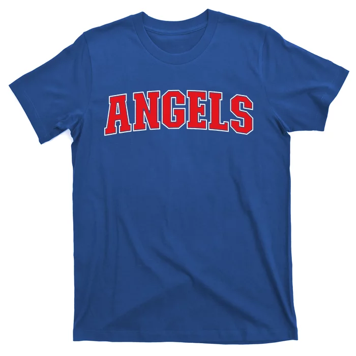 Angels California Souvenir Trip College Style Red Text T-Shirt