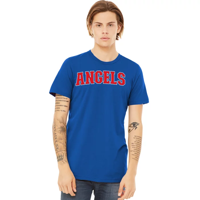 Angels California Souvenir Trip College Style Red Text Premium T-Shirt