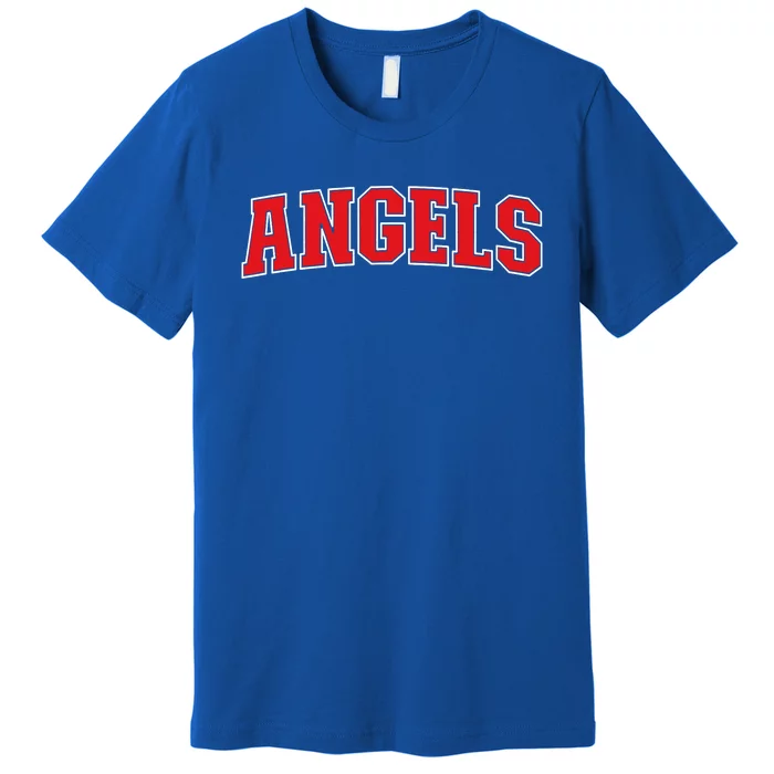 Angels California Souvenir Trip College Style Red Text Premium T-Shirt