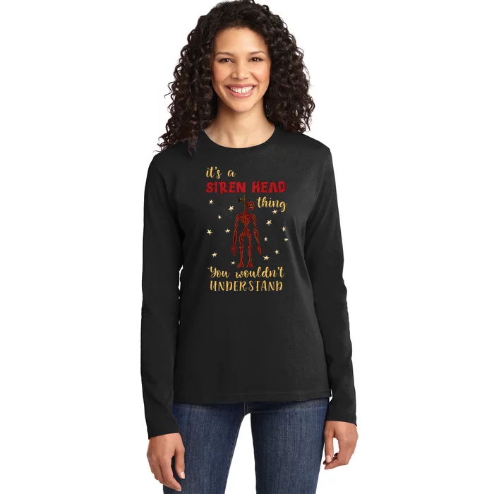 American Cryptid Siren Head Ladies Long Sleeve Shirt