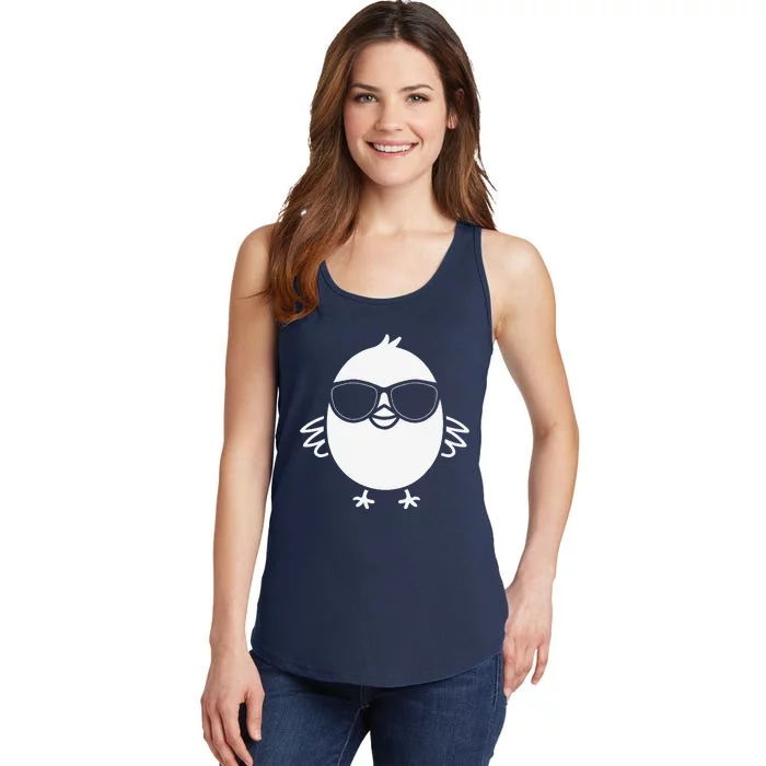 Animal Cute Simple Little Baby Chick With Sunglassses Ladies Essential Tank