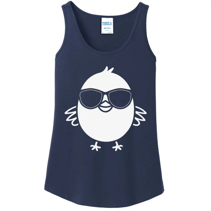 Animal Cute Simple Little Baby Chick With Sunglassses Ladies Essential Tank