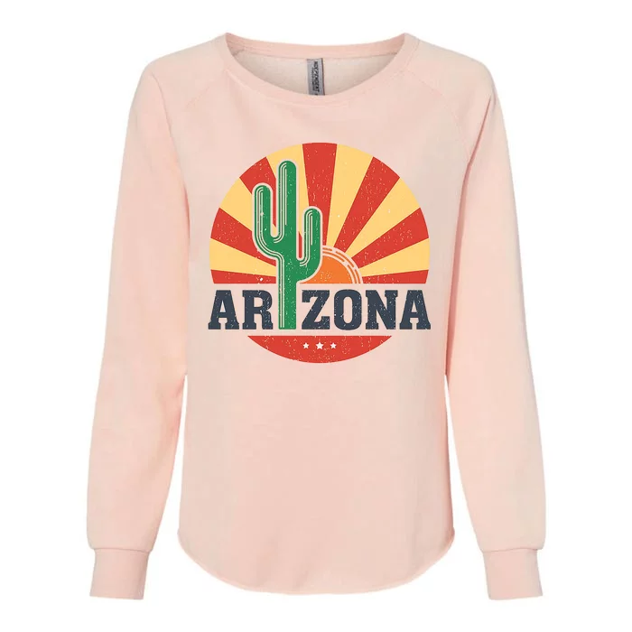 Arizona Cactus Sunset 3 Stars Womens California Wash Sweatshirt