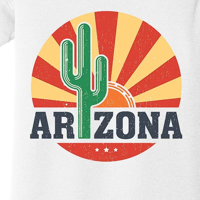 Arizona Cactus Sunset 3 Stars Baby Bodysuit