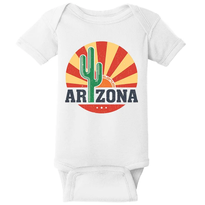 Arizona Cactus Sunset 3 Stars Baby Bodysuit