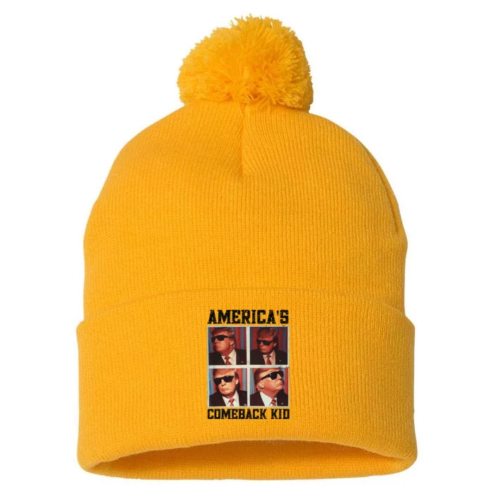 Americas Comeback Second Term President Trump Return Pom Pom 12in Knit Beanie