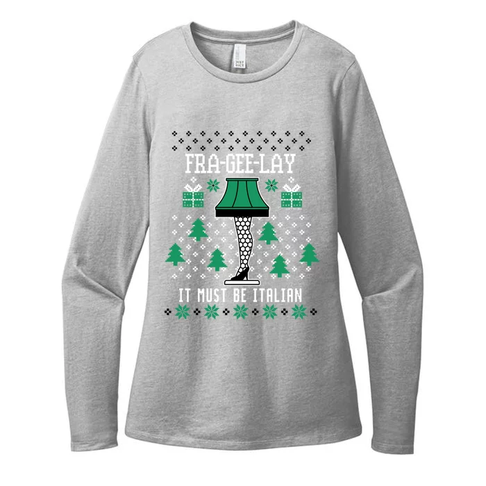 A Christmas Story Fra Gee Lay Ugly Sweater Pattern Gift Womens CVC Long Sleeve Shirt