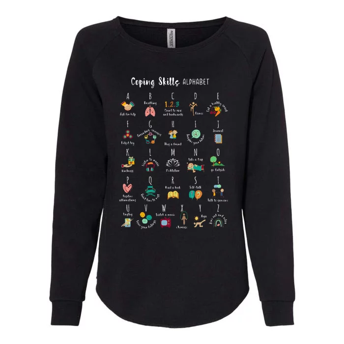 Abc Coping Skills Alphabet Self Care Mental Health Awareness Womens California Wash Sweatshirt