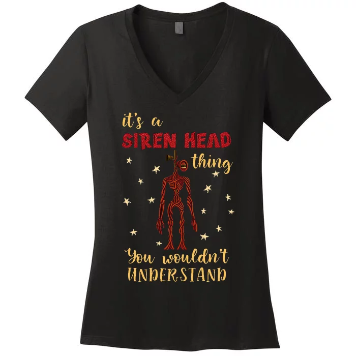 American Cryptid Siren Head Women's V-Neck T-Shirt