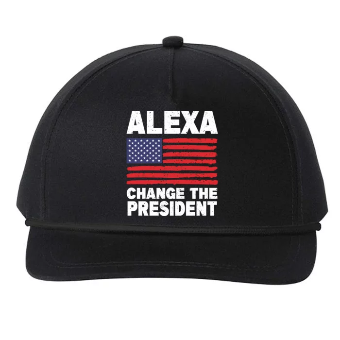 Alexa Change The President Funny Political Humor Gift Snapback Five-Panel Rope Hat