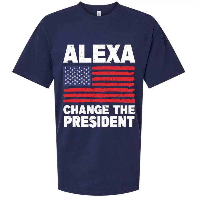 Alexa Change The President Funny Political Humor Gift Sueded Cloud Jersey T-Shirt