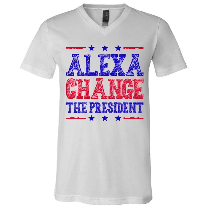 Alexa Change The President Funny Political V-Neck T-Shirt