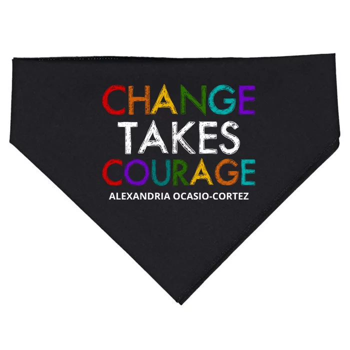 AOC Changes Takes Courage Alexandria Ocasio Cortez USA-Made Doggie Bandana