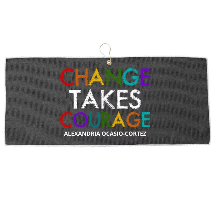 AOC Changes Takes Courage Alexandria Ocasio Cortez Large Microfiber Waffle Golf Towel