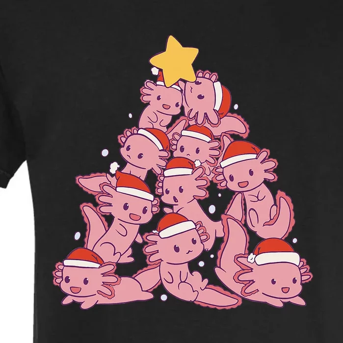 axolotl christmas tree pajamas Santa Claus Garment-Dyed Heavyweight T-Shirt