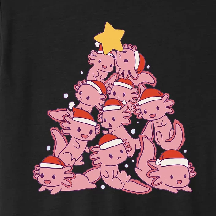 axolotl christmas tree pajamas Santa Claus ChromaSoft Performance T-Shirt