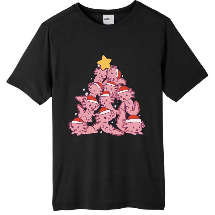 axolotl christmas tree pajamas Santa Claus ChromaSoft Performance T-Shirt