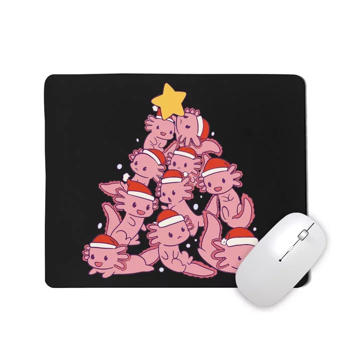 axolotl christmas tree pajamas Santa Claus Mousepad