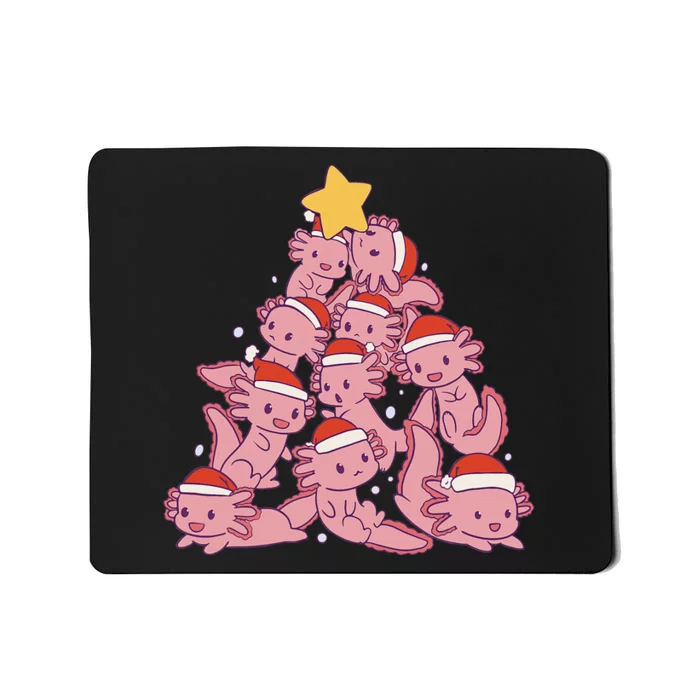 axolotl christmas tree pajamas Santa Claus Mousepad