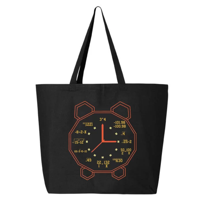 Alarm Clock Time Math Watch Mathematician 25L Jumbo Tote