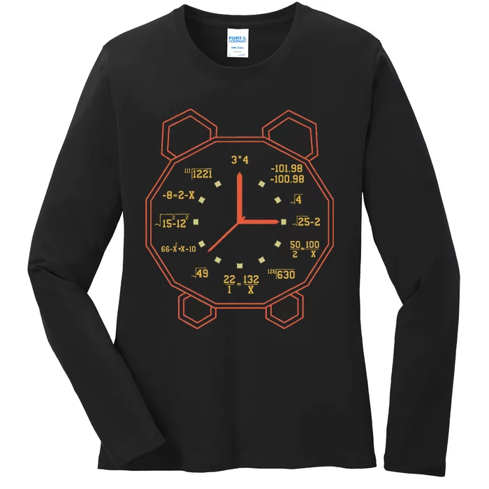 Alarm Clock Time Math Watch Mathematician Ladies Long Sleeve Shirt