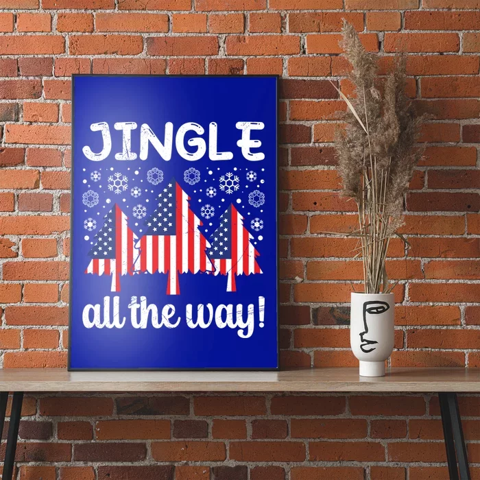 America Christmas Tree Jingle All The Way Usa Christmas Gift Poster