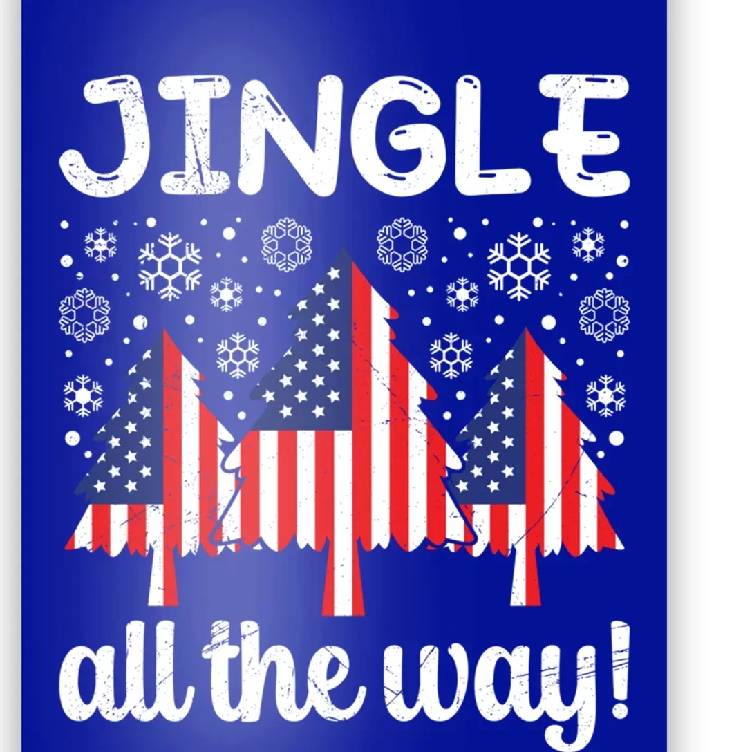 America Christmas Tree Jingle All The Way Usa Christmas Gift Poster