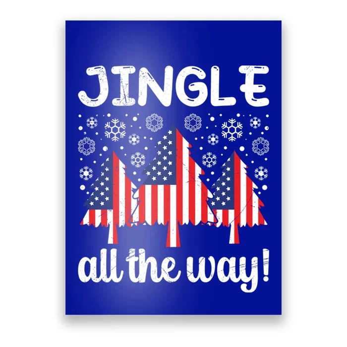 America Christmas Tree Jingle All The Way Usa Christmas Gift Poster