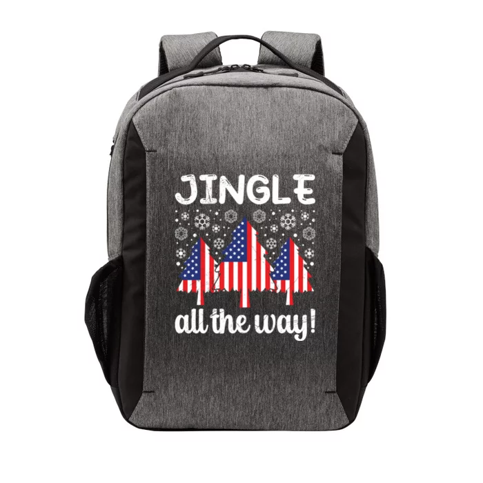 America Christmas Tree Jingle All The Way Usa Christmas Gift Vector Backpack