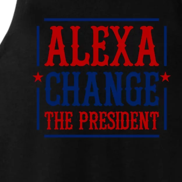 Alexa Change The President Ladies Tri-Blend Wicking Tank