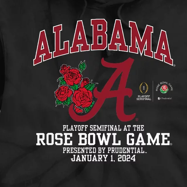 Alabama Crimson Tide Rose Bowl 2024 CFP Semi Football Flower Tie Dye Hoodie