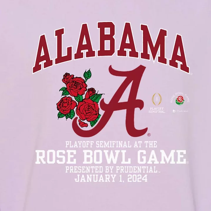 Alabama Crimson Tide Rose Bowl 2024 CFP Semi Football Flower Garment-Dyed Sweatshirt