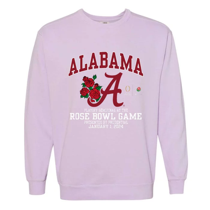 Alabama Crimson Tide Rose Bowl 2024 CFP Semi Football Flower Garment-Dyed Sweatshirt