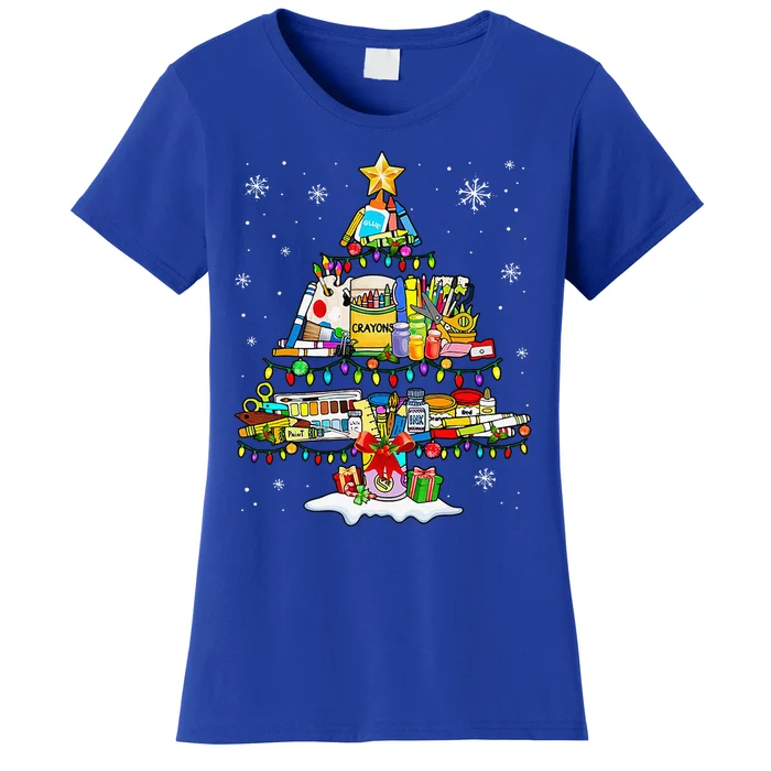 Art Christmas Tree Art Supplies Women's T-Shirt