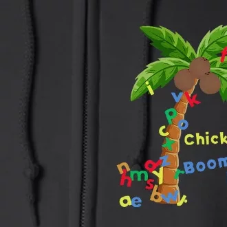 Alphabet Coconut Tree Chicka Chicka Boom Boom Full Zip Hoodie