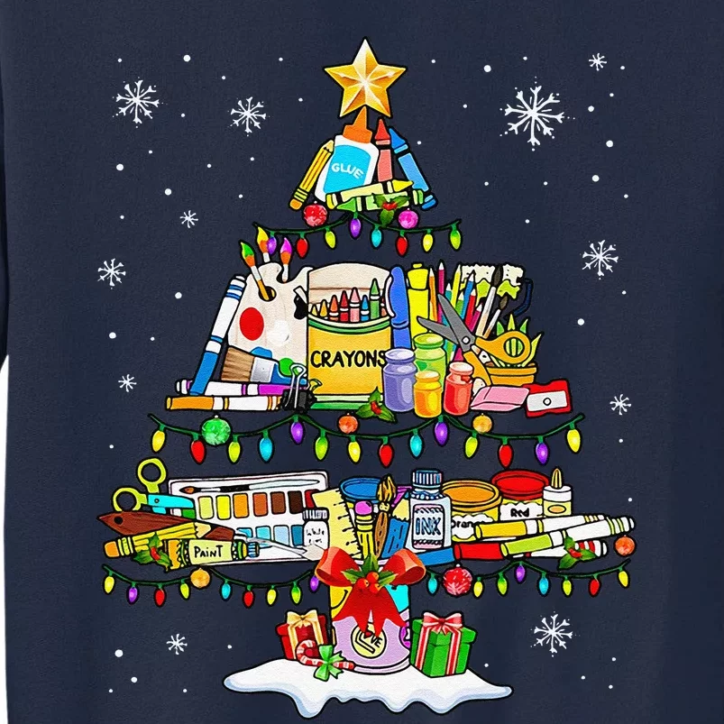 Art Christmas Tree Art Supplies Tall Sweatshirt