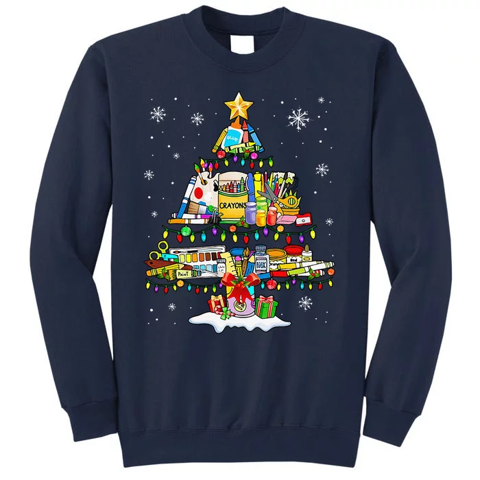 Art Christmas Tree Art Supplies Tall Sweatshirt