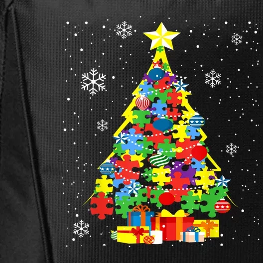 Autism Christmas Tree Gift For A Proud Autistic Person City Backpack