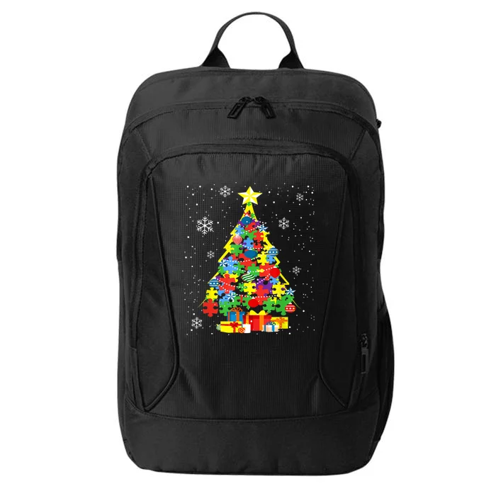 Autism Christmas Tree Gift For A Proud Autistic Person City Backpack