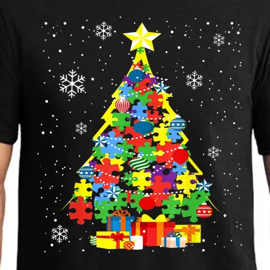 Autism Christmas Tree Gift For A Proud Autistic Person Pajama Set