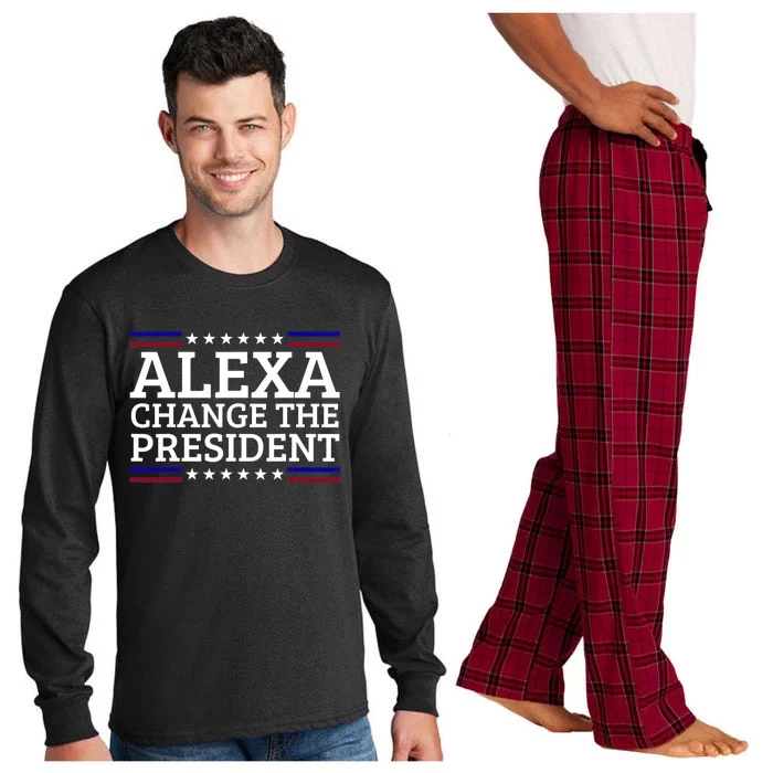 Alexa Change The President Funny Political Impeach 46 Long Sleeve Pajama Set