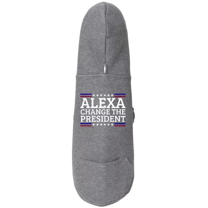 Alexa Change The President Funny Political Impeach 46 Doggie 3-End Fleece Hoodie