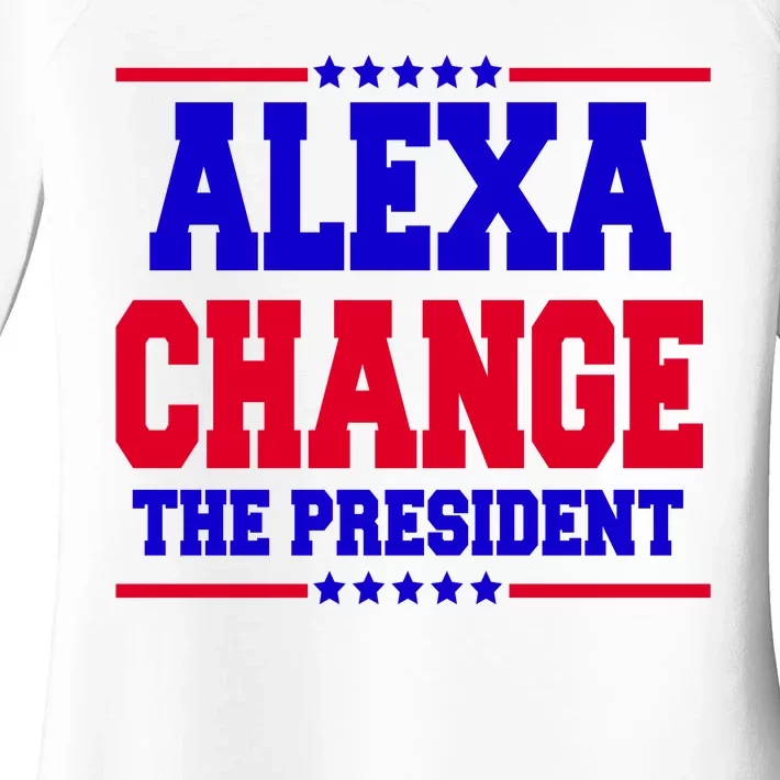 Alexa Change The President Funny Elections Women's Perfect Tri Tunic Long Sleeve Shirt