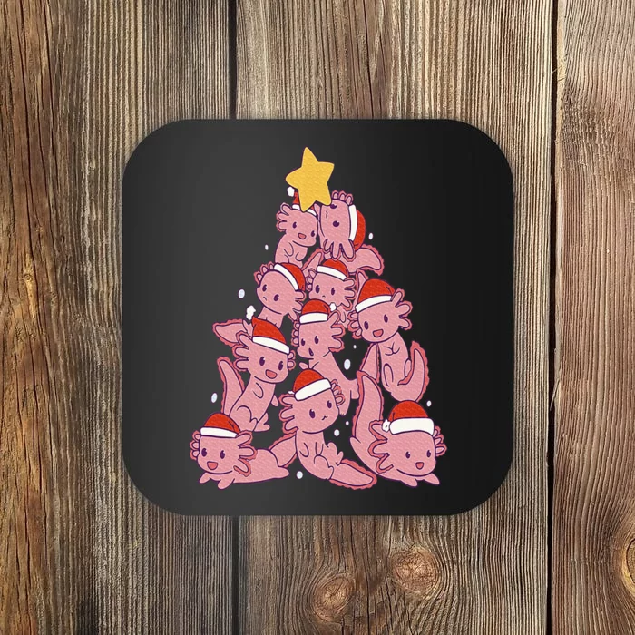 axolotl christmas tree pajamas Santa Claus pj Coaster