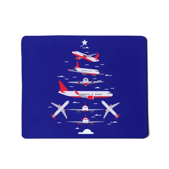 Airplane Christmas Tree Pilot Merry Christmas Xmas Tree Gift Mousepad